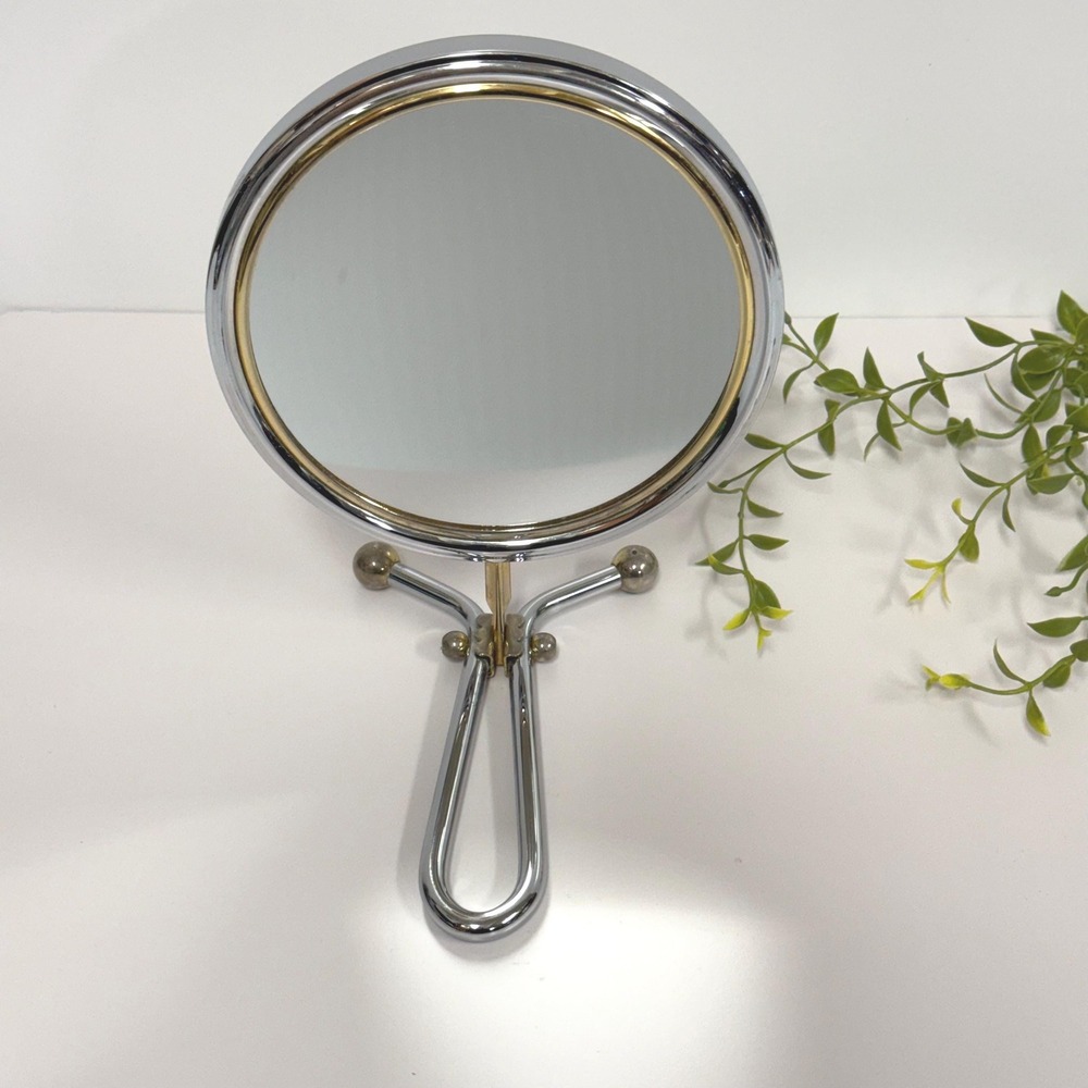 Vintage Brass and metal double sided folding mirror